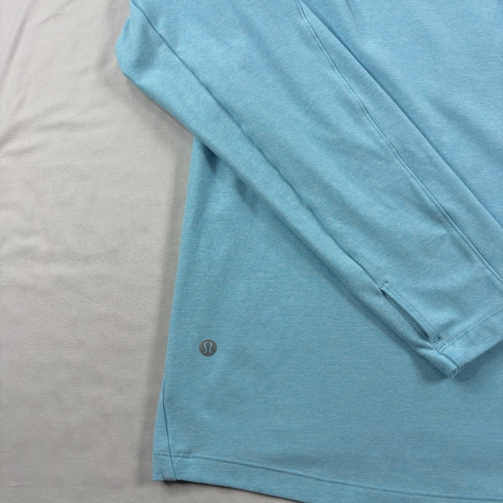 Lululemon Shirt Mens XL Blue Surge Warm 1/2 Zip Pullover Stretch Athleisure - Picture 8 of 9